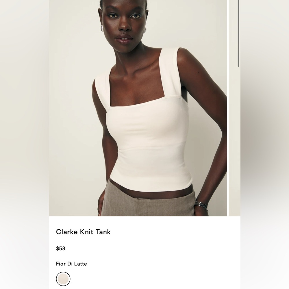 Reformation Fior Di Latte Clarke Knit Tank - Cream (like new)